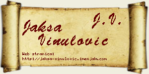 Jakša Vinulović vizit kartica